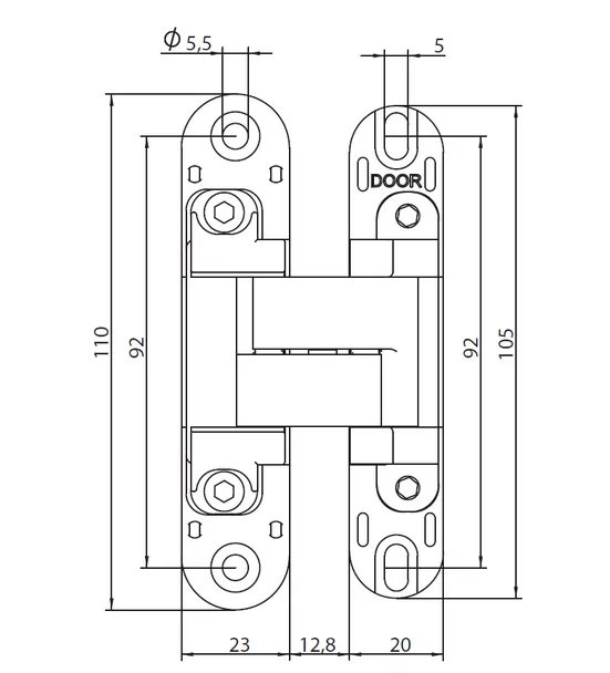 HH-19 SC, скрытая петля, цвет - мат.хром фото купить в Ярославле