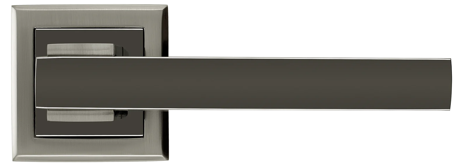 PIQUADRO, ручка дверная MH-37 SN/BN-S, на квадратной накладке, цвет - бел. никель/черн. никель фото купить в Ярославле