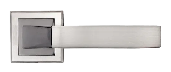 FUKOKU, ручка дверная MH-28 SN/BN-S, на квадратной накладке, цвет - бел. никель/черн. никель фото купить в Ярославле