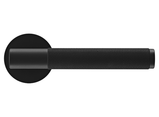 Ручка дверная "AZRIELI" на круглой розетке 6 мм, MH-57-R6T BL, цвет - чёрный фото купить в Ярославле
