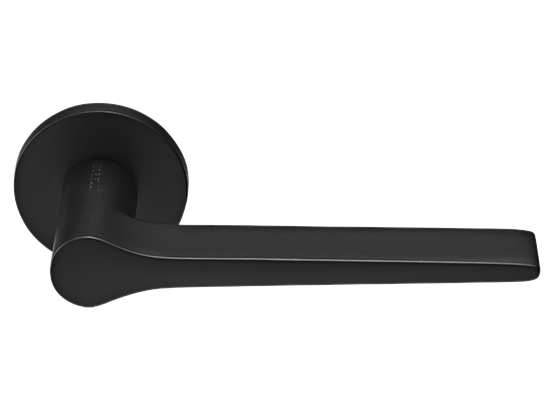 LAND ручка дверная  на круглой розетке 6 мм, MH-60-R6 BL, цвет - чёрный фото купить Ярославль